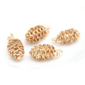 Gold Plated Copper Necklace Pendant DIY Accessory Pinecone Charms Jewelry